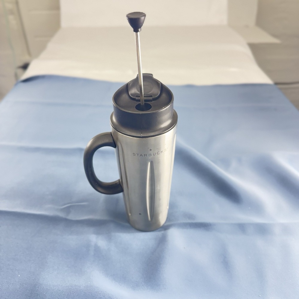 Starbucks Barista 2003 Stainless Steel French Press Travel Tumbler Mug 16 oz